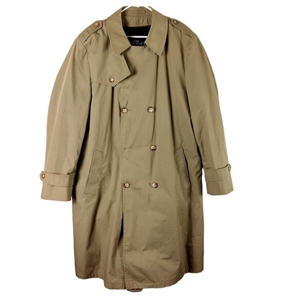 James River Traders Mens Trench Coat Long Detachable Fleece Liner Khaki 44 Long - Picture 2 of 11